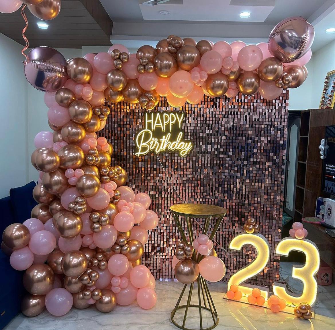 Colorful balloon decoration setup