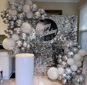 Silver & White Theme Birthday Decor