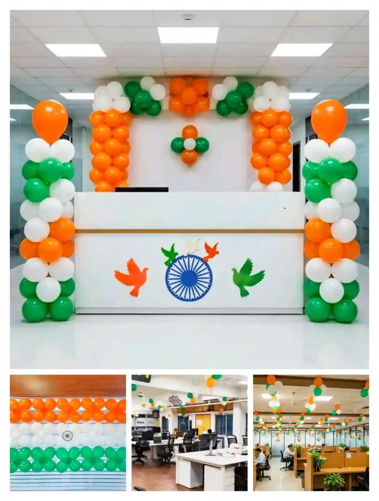 Republic day ceiling and reception balloons decor