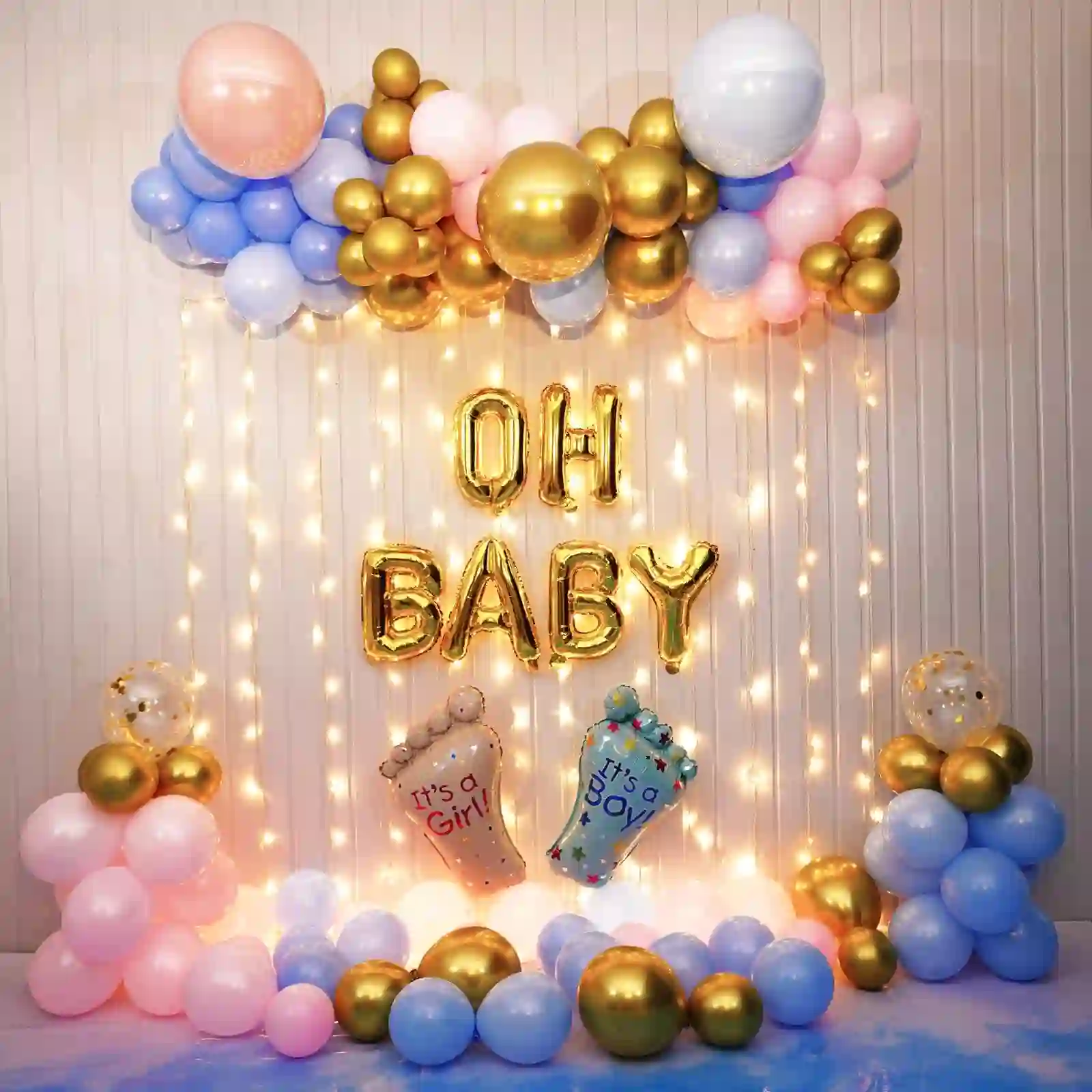 Golden, Pink and Blue Baby Shower baby shower decoration