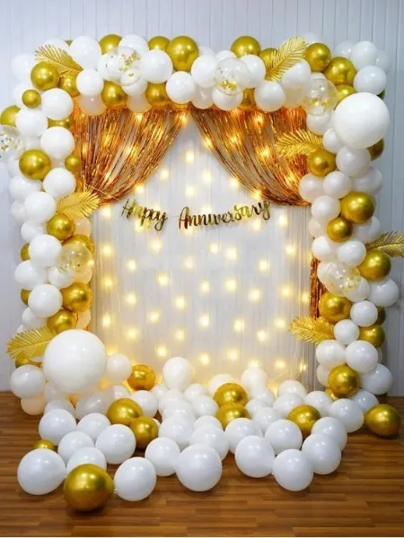 White & Gold Enchantment Anniversary Decoration