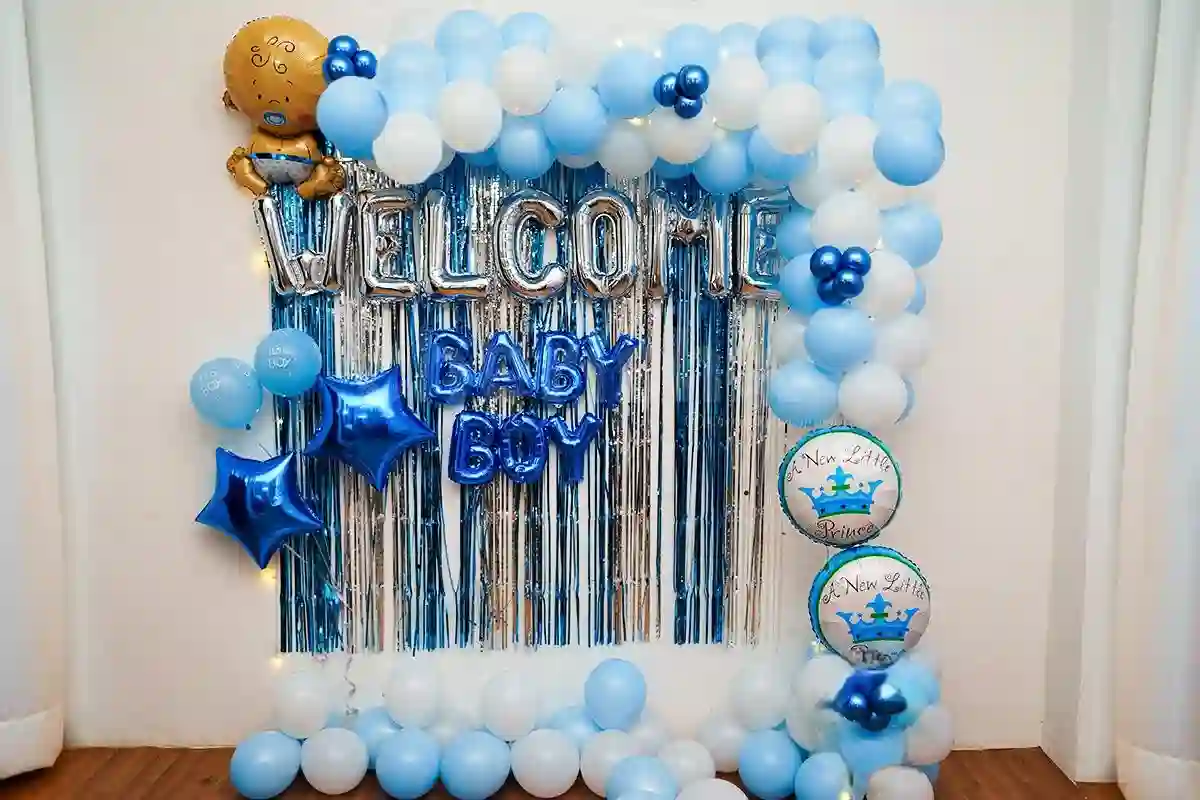 Blue & White Welcome Baby