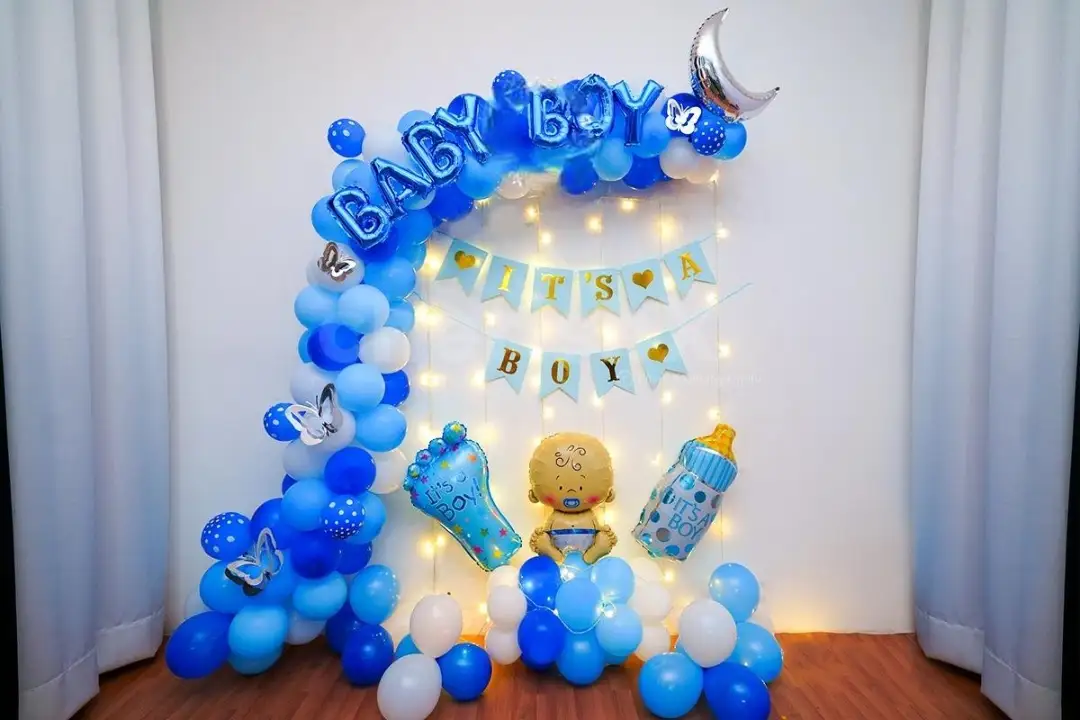 balloon decoration Blue Theme Welcome Baby Boy
