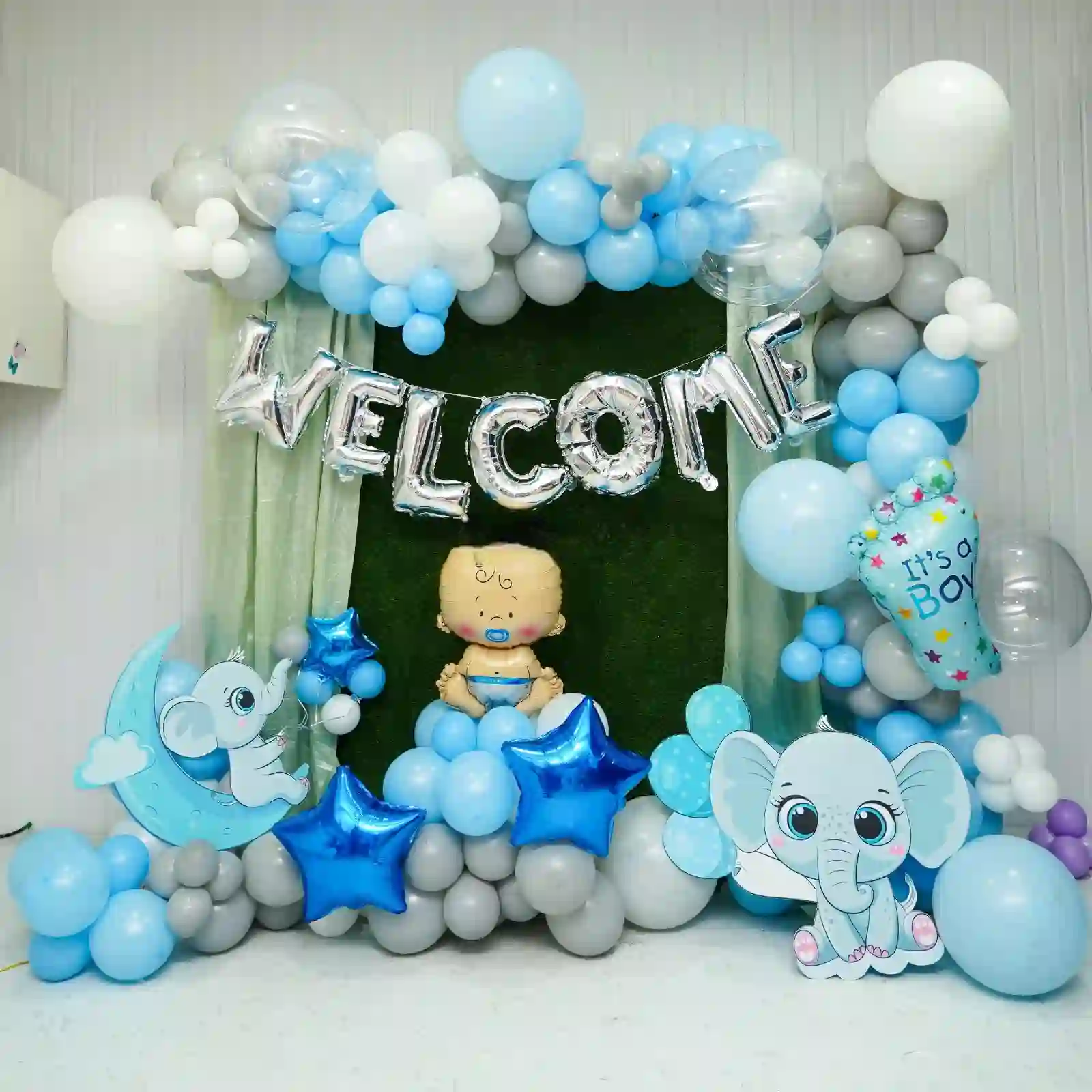 Whimsical Elephants Welcome Baby