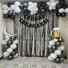 balloon decoration Black & White Birthday Decoration