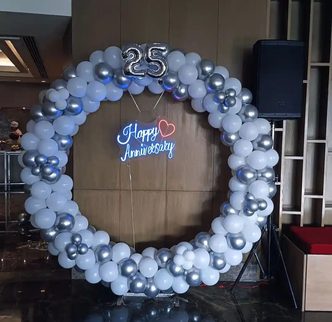 White & Silver Balloon Decoration