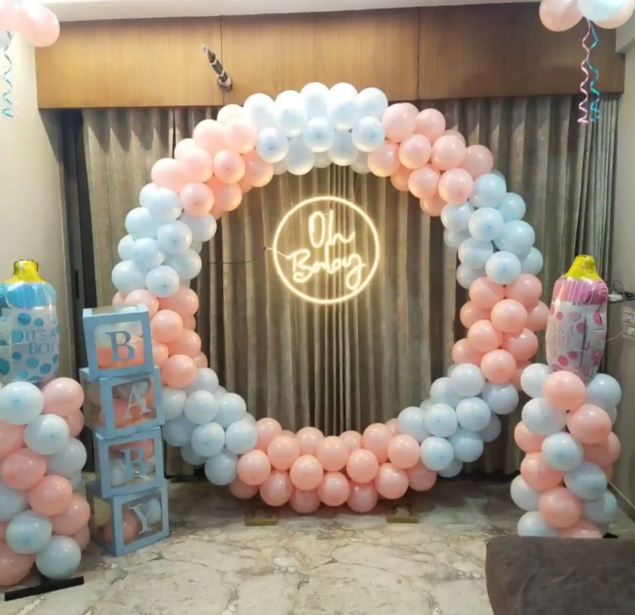 Ring Shape Oh Baby Shower Decoration