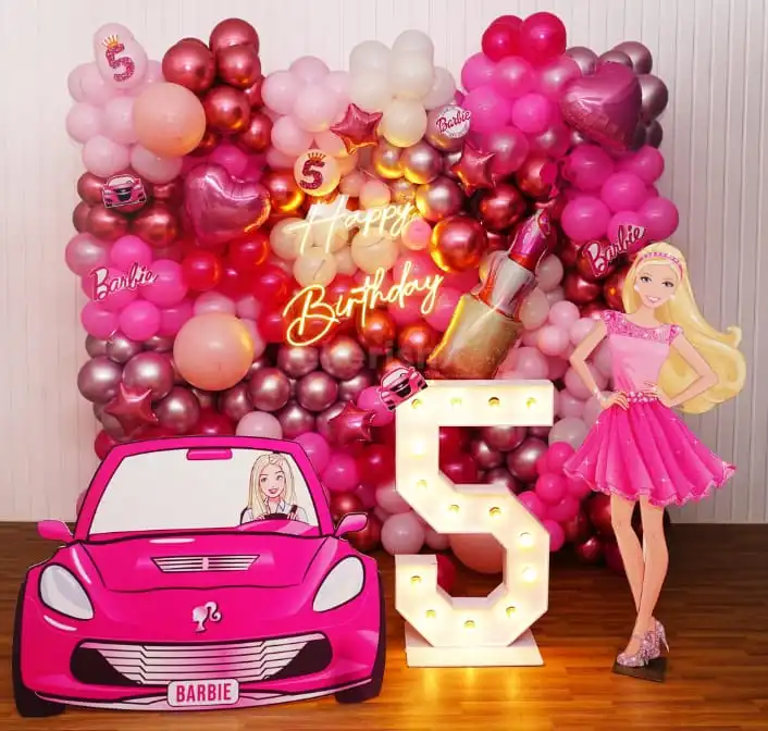 Barbie With Car Theme Decor