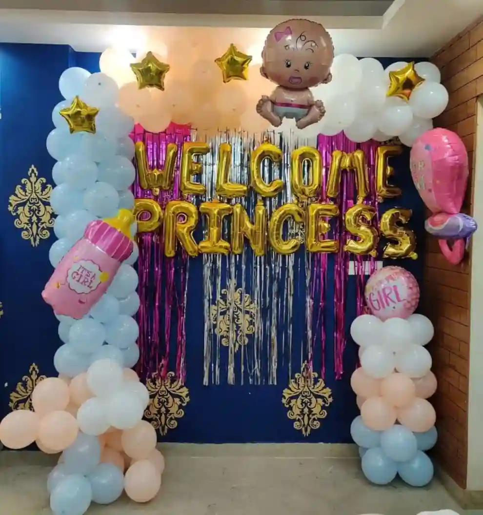 Blue & White Welcome Baby Decoration