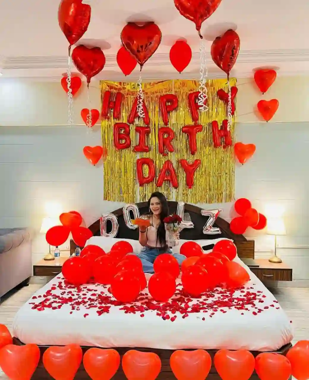 Red Heart Balloon Room Decoration