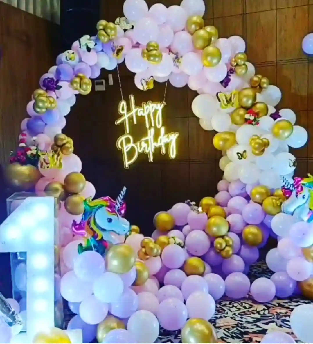 balloon decoration Unicorn Theme with Ring Birthday Decoration