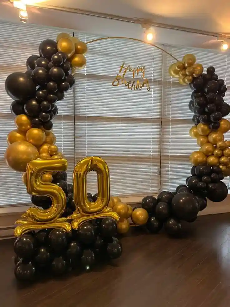 50th Birthday Gold & Black Combination