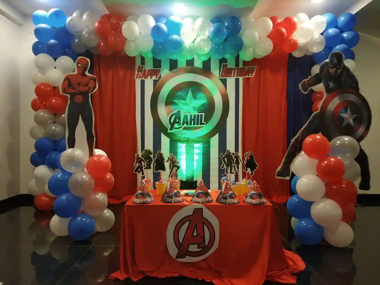 balloon decoration kids birthday decoration Super Hero Blue & Red Balloons Theme 6728