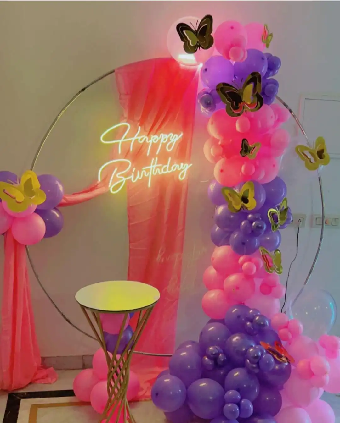 Happy Birthday Pink Butterflies Theme
