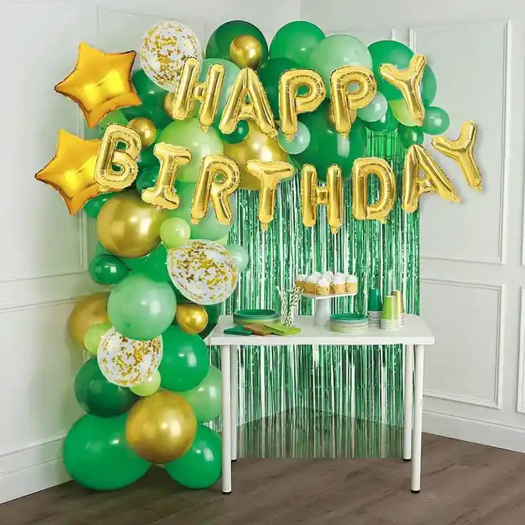 balloon decoration kids birthday decoration Green Star Birthday Decoration 1930