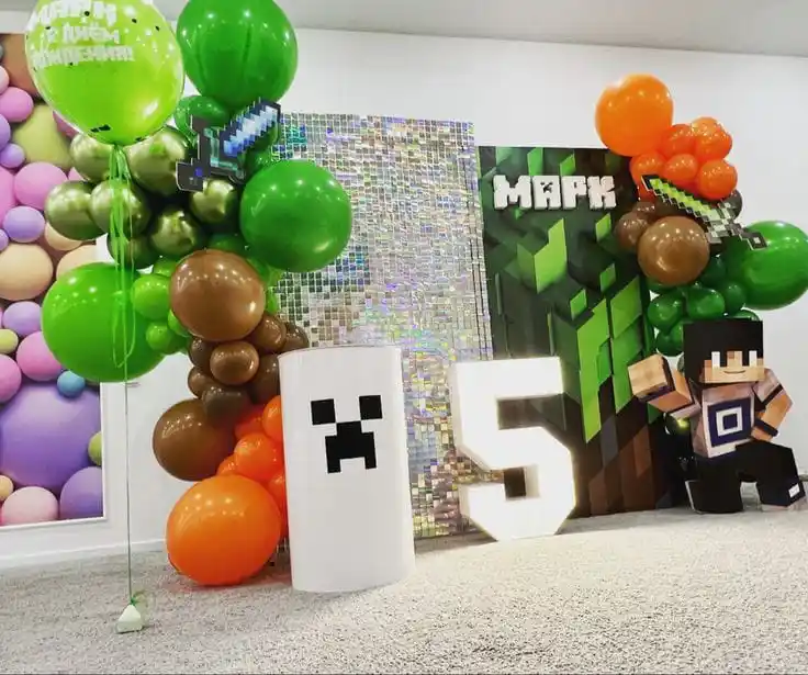 balloon decoration kids birthday decoration Mine craft Theme Decoration 8480