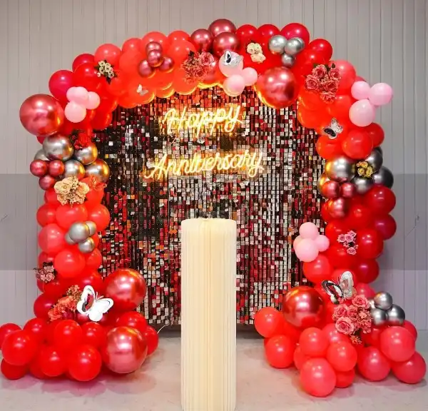 Anniversary Decoration With Red Balloons