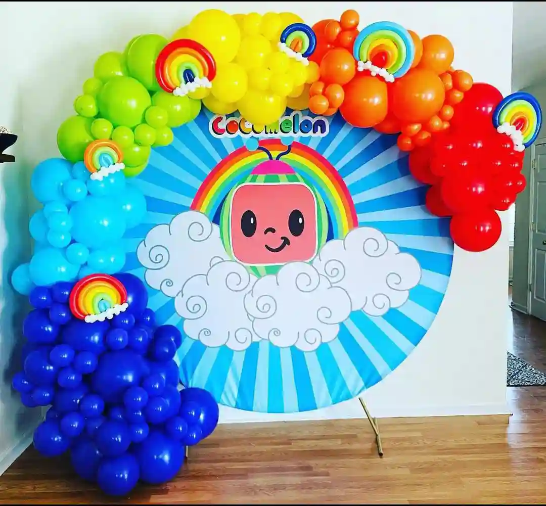 balloon decoration kids birthday decoration Little Theme With Cocomelon Decor 4095