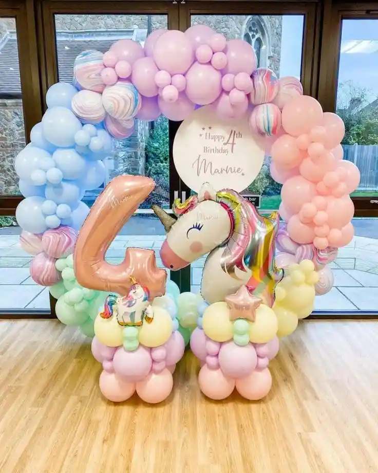 4th Birthday Celebrate With Unicorn