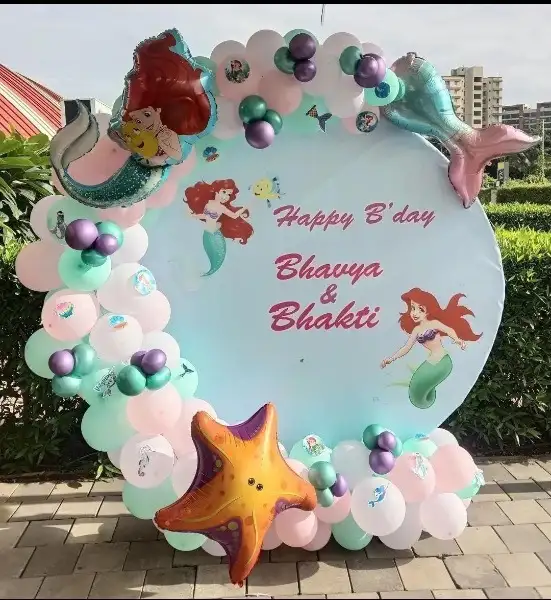 balloon decoration kids birthday decoration Mermaid Theme With Birthday Decor 4154