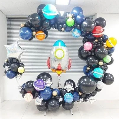 balloon decoration kids birthday decoration Ring Decoration With Spaceship 3452