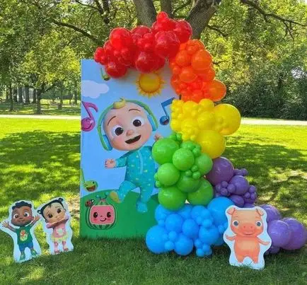 balloon decoration kids birthday decoration Cocomelon Pig Theme 5441