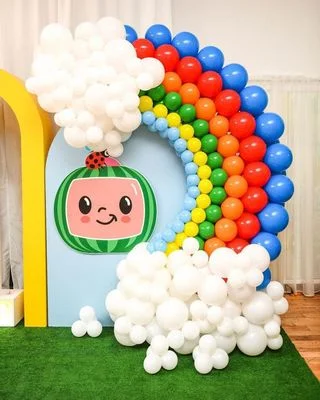balloon decoration kids birthday decoration Cocomelon With Sky color Theme 4914