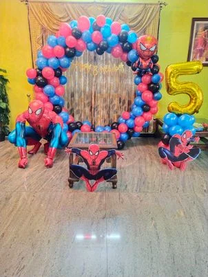 balloon decoration kids birthday decoration Super Hero Spider man 5th Birthday Decor 6201