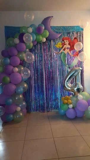 balloon decoration kids birthday decoration Mermaid 4th Birthday Decor 2632
