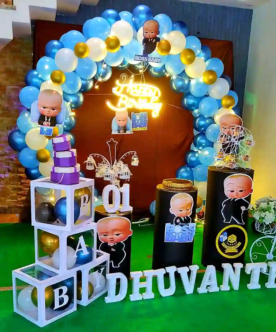balloon decoration kids birthday decoration Boss Baby Theme Birthday Decor 8868