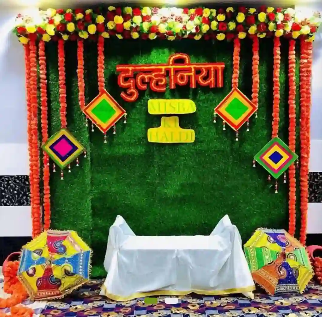 Mehendi Decoration Green Look