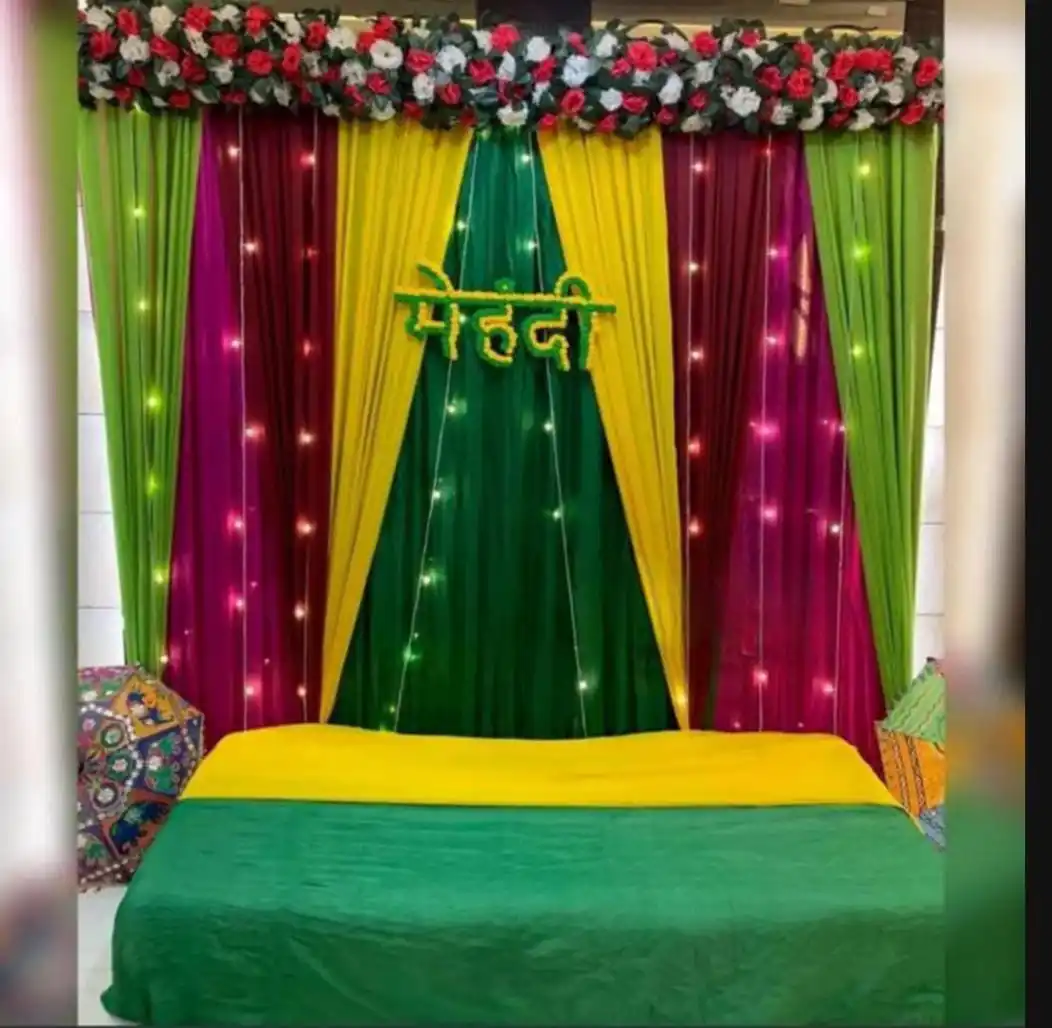 balloon decoration Mehendi Decoration Green Style