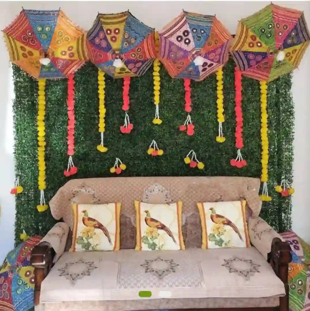 balloon decoration Mehendi Decoration Look Green