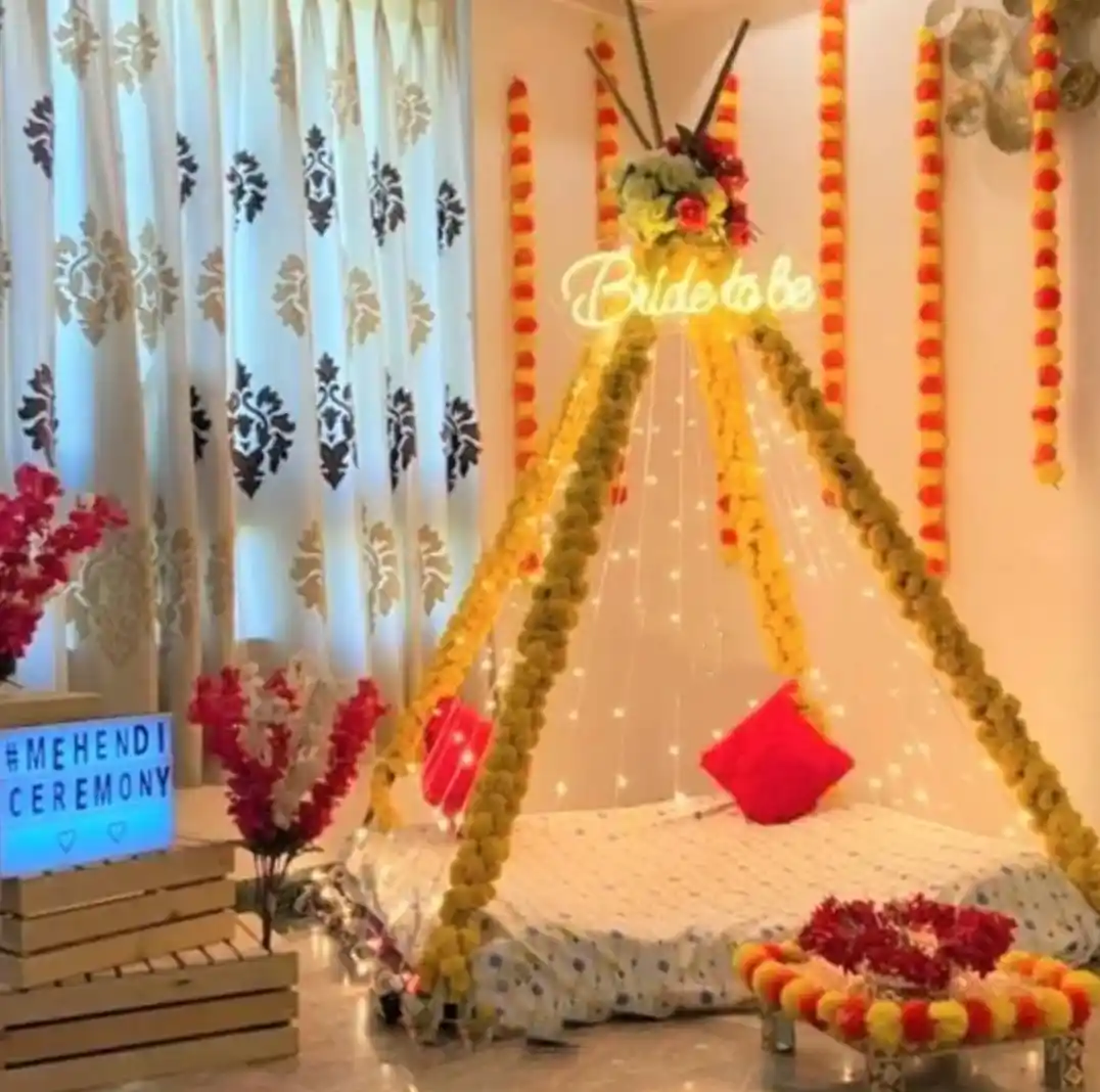 balloon decoration Mehendi Decoration Canopy Look