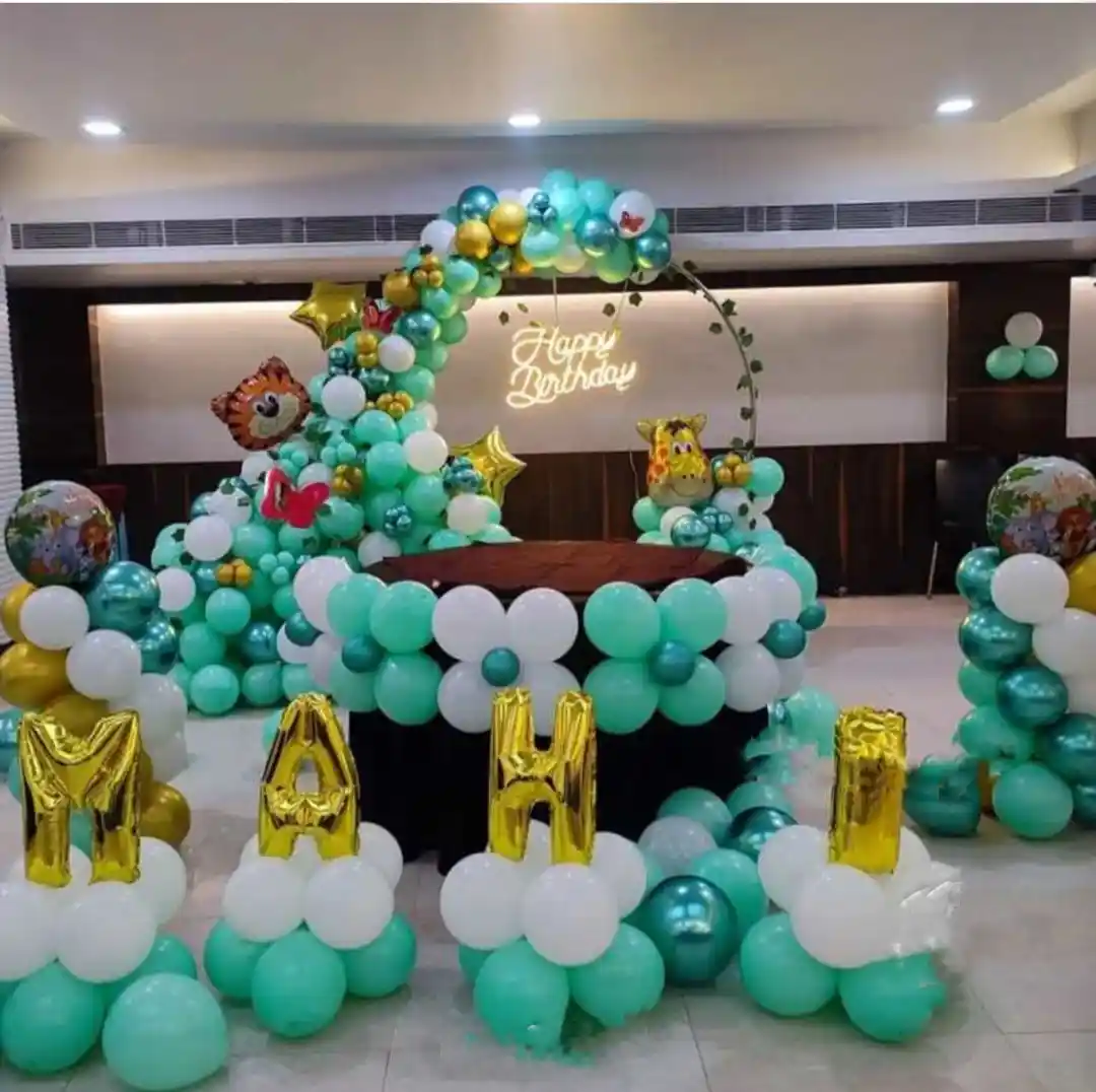balloon decoration kids birthday decoration Jungle Theme Green Stage Decor 10296