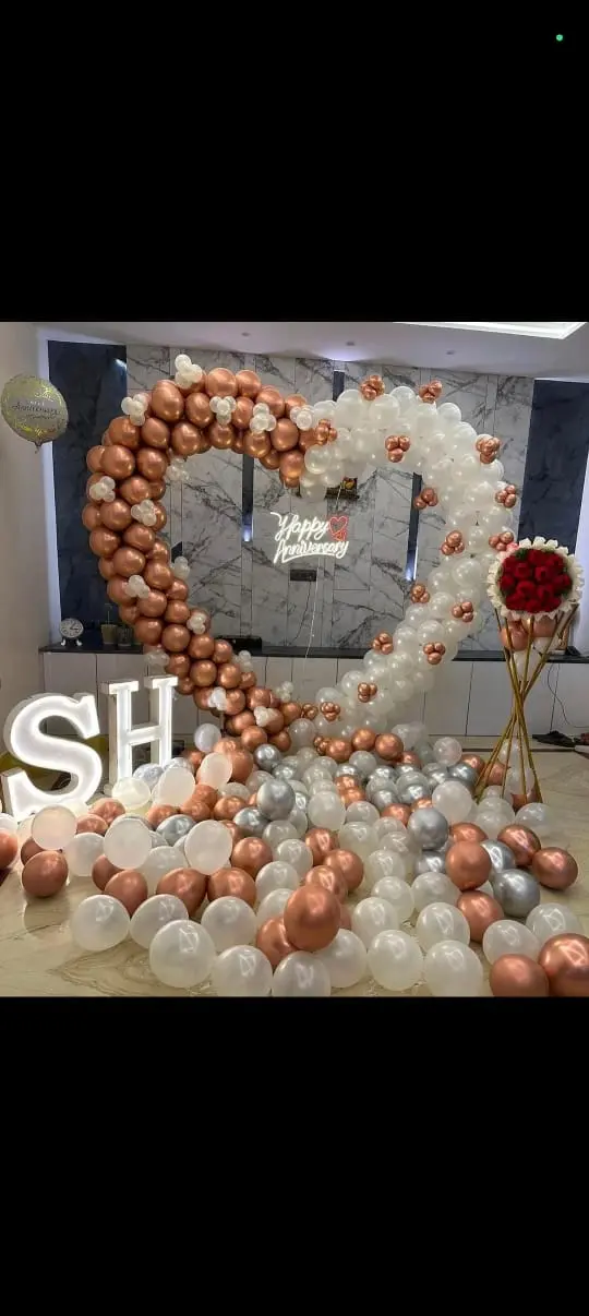 Gold and White Angel Heart Decor