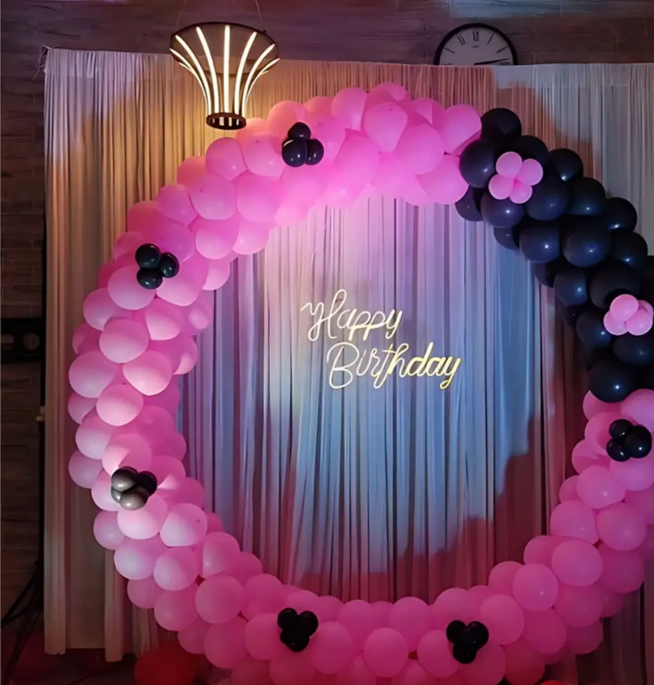 Pink n Black Pastel Balloon Full Arch