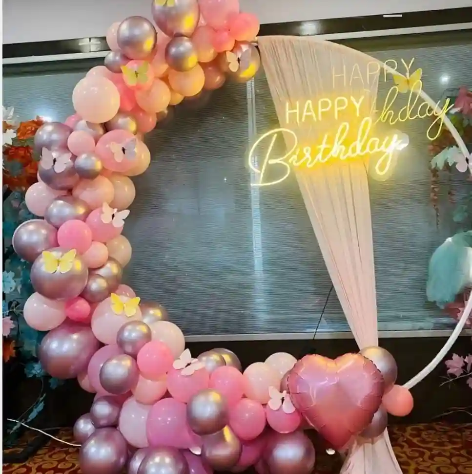 Pink Butterfly Garden Balloon Decor