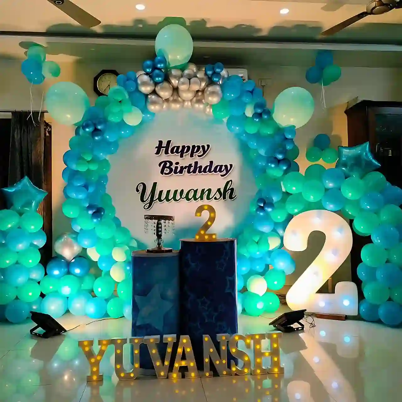 Turquoise Starry Balloon Decor