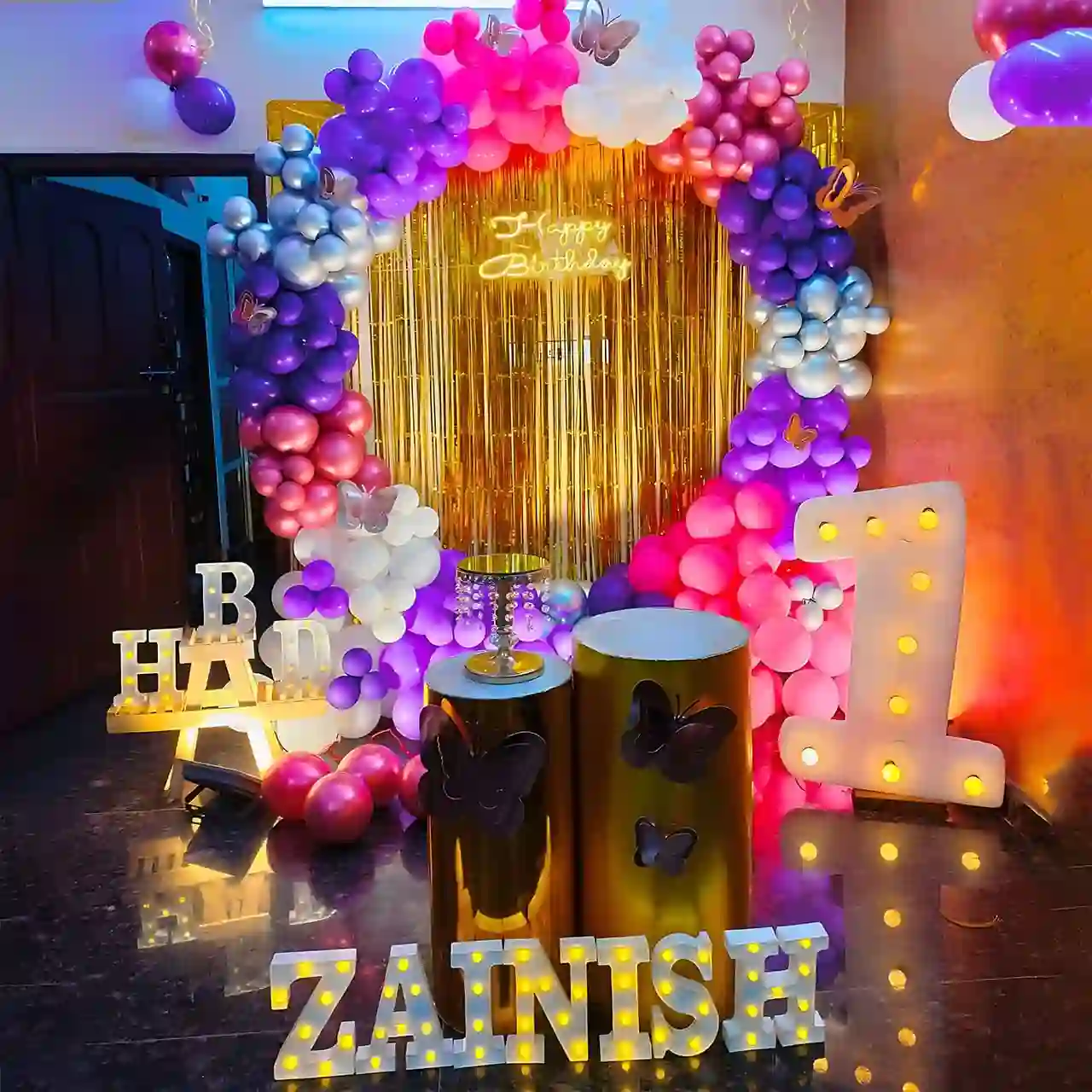 Purple Pink n Gold Shimmer Decor