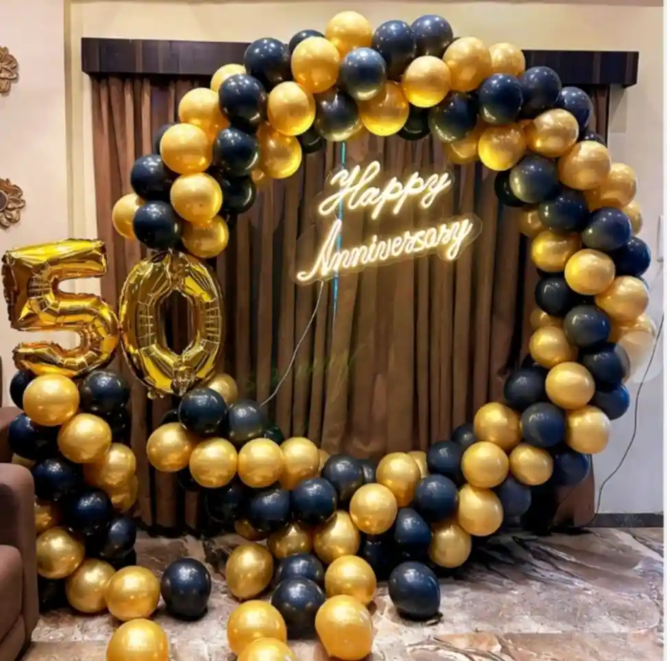 Golden Black Ring Celebration Decor