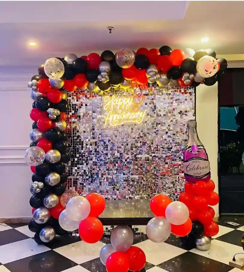 Red n Black Disco Shimmer Decor