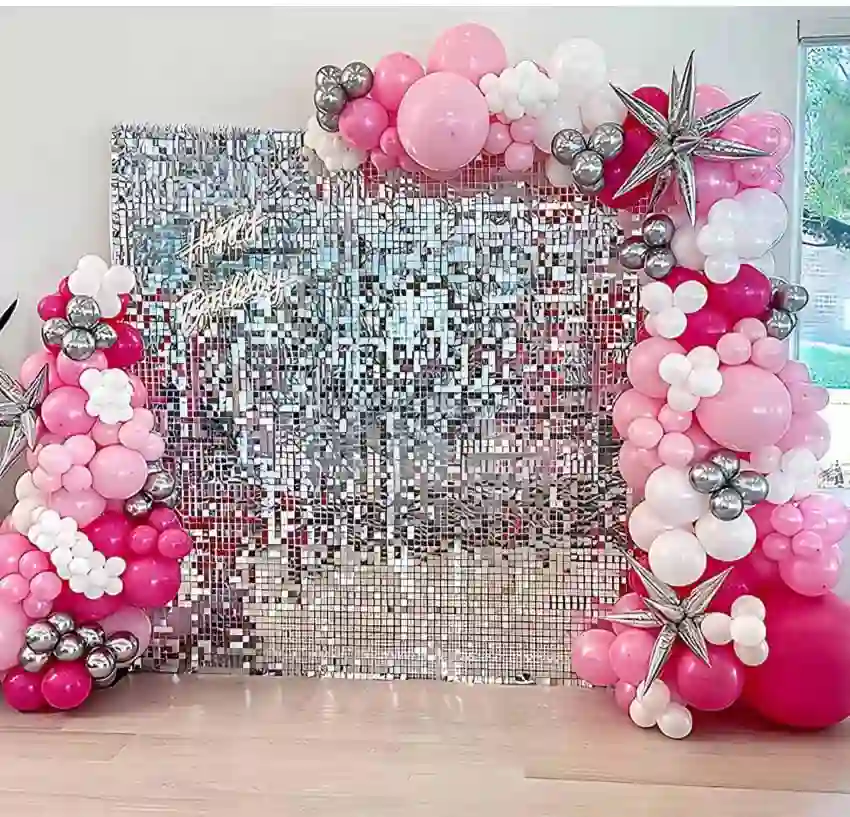 Pink Metallic Glam Balloons Decor