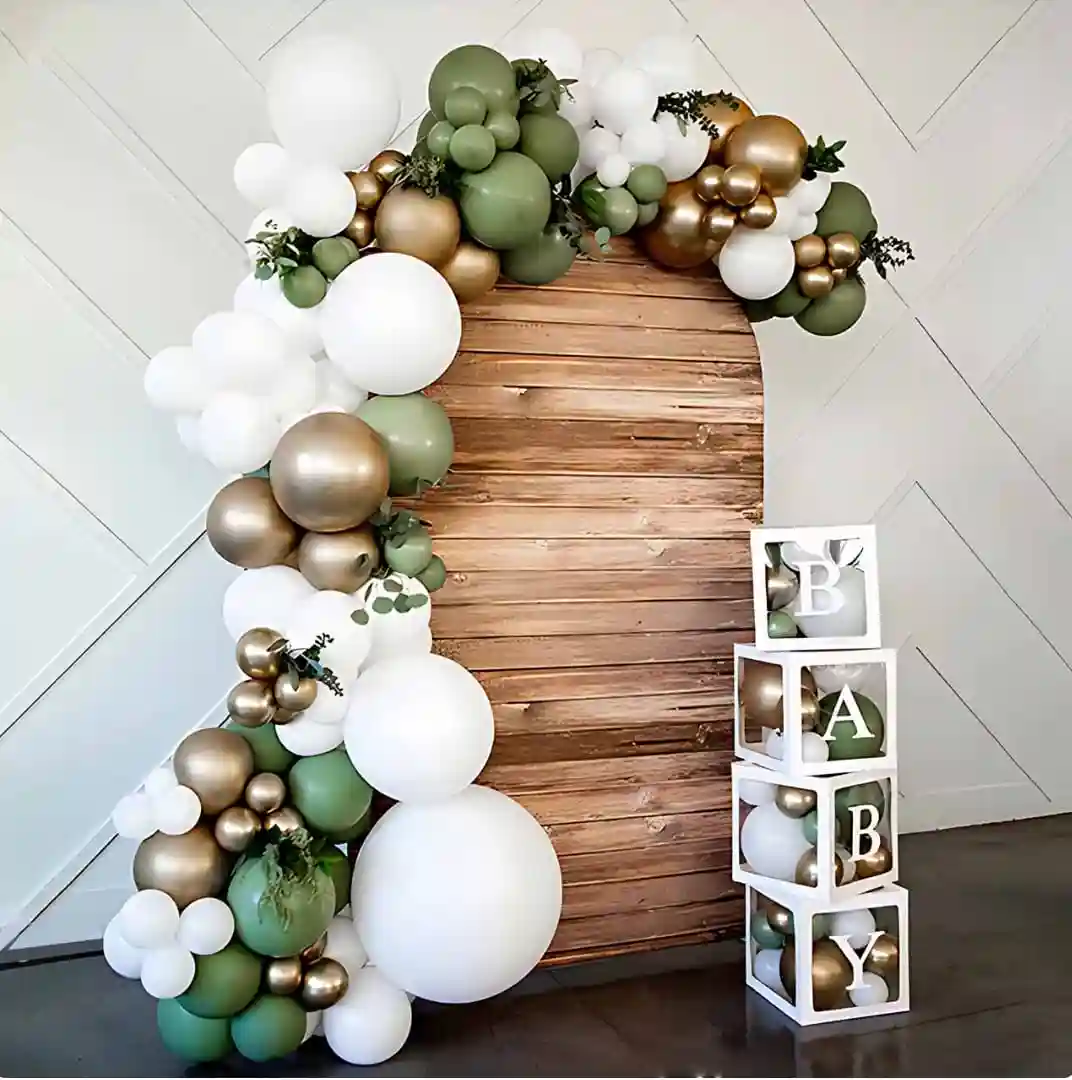 Green Spring White Pastel Green Balloon Decor