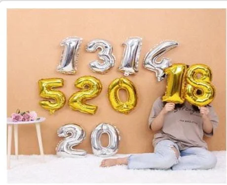 Add 16 inch Digit Foil Balloon